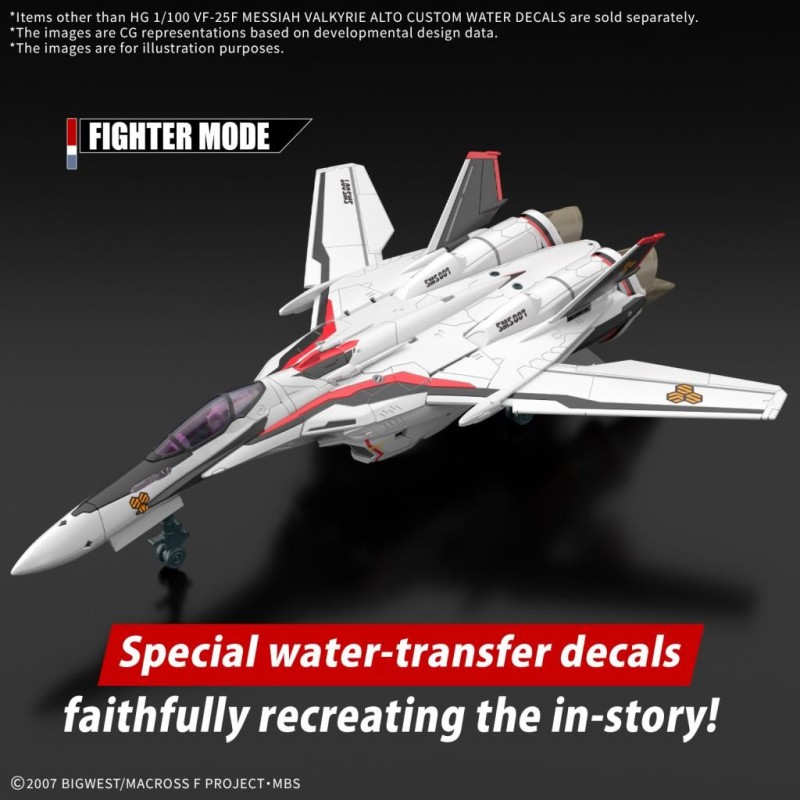 MACROSS - HG 1/100 VF-25F Messiah Valkyrie Water Decals - Model Kit 