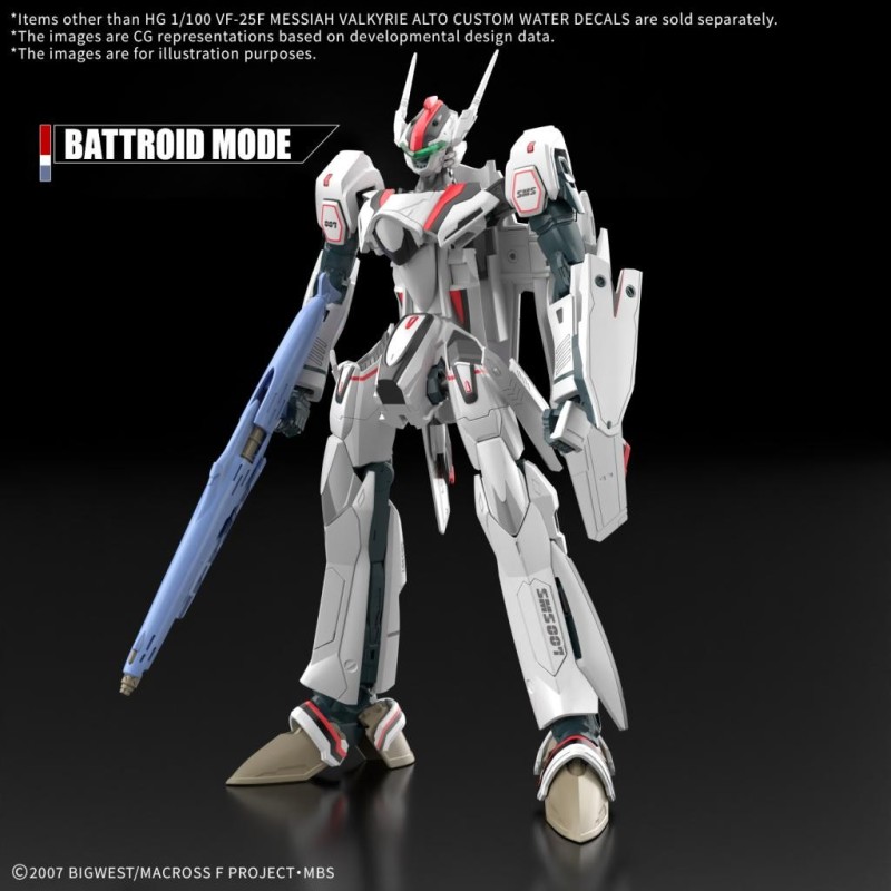 MACROSS - HG 1/100 VF-25F Messiah Valkyrie Water Decals - Model Kit 