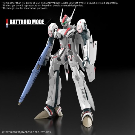 MACROSS - HG 1/100 VF-25F Messiah Valkyrie Water Decals - Model Kit 