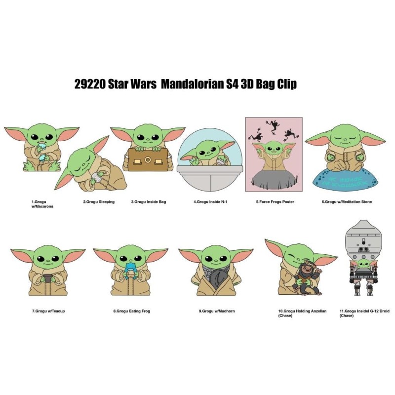 MANDALORIAN - Best of Grogu - 3D Foam Bag Clip (Display 24 Pcs) 