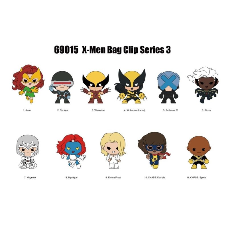 X-MEN CLASSIC - Series 3 - 3D Foam Bag Clip (Display 24 Pcs) 