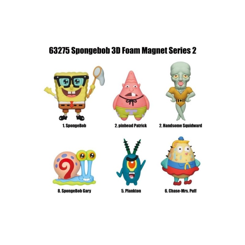 BOB L'EPONGE -Series 2 -3D Foam Magnets in blind bags (Display 12 Pcs) 