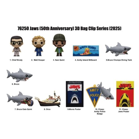 JAWS 50TH ANNIVERSARY - Series 1 - 3D Foam Bag Clip (Display 24 Pcs) 