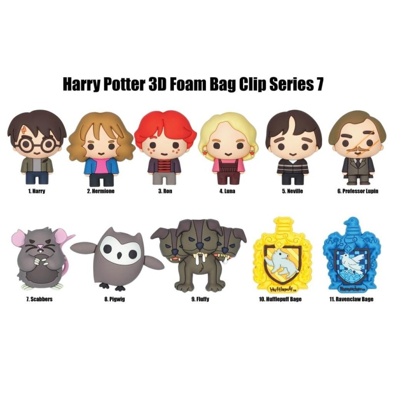 HARRY POTTER - Series 7 - 3D Foam Bag Clip (Display 24 Pcs) 