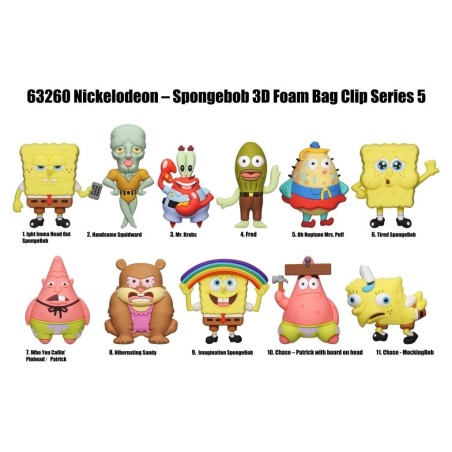 NICKELODEON - Series 5 - 3D Foam Bag Clip (Display 24 Pcs) 