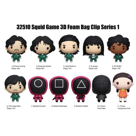 SQUID GAME - Series 1 - 3D Foam Bag Clip (Display 24 Pcs) 