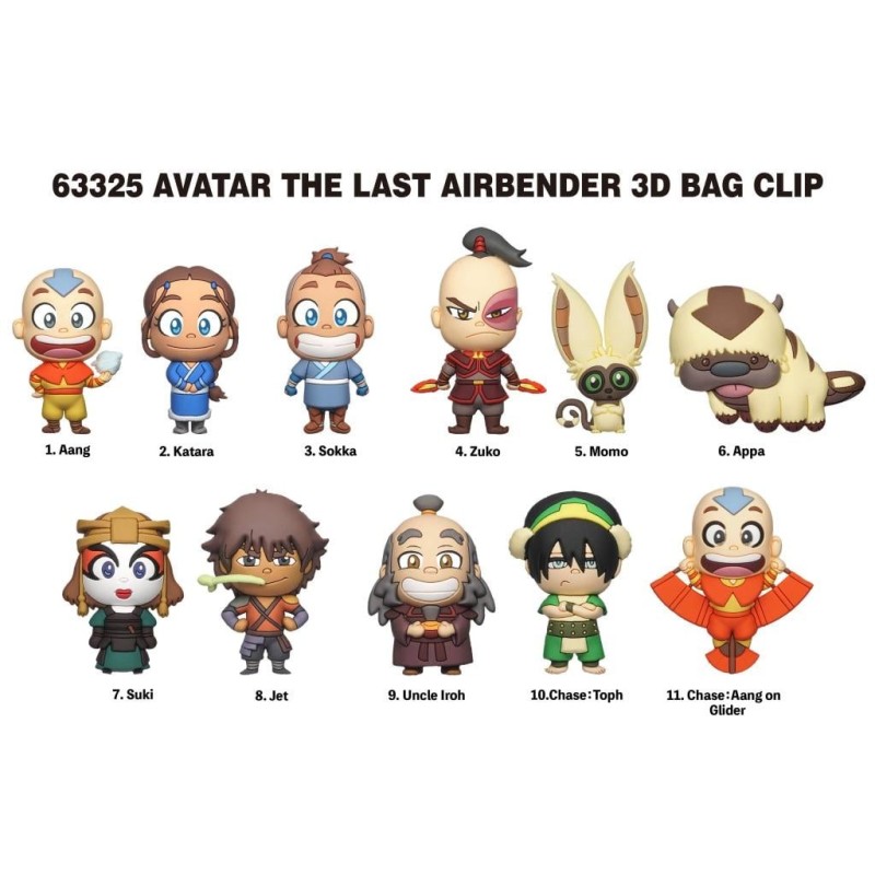 AVATAR LAST AIRBENDER - Series 1 - 3D Foam Bag Clip (Display 24 Pcs) 