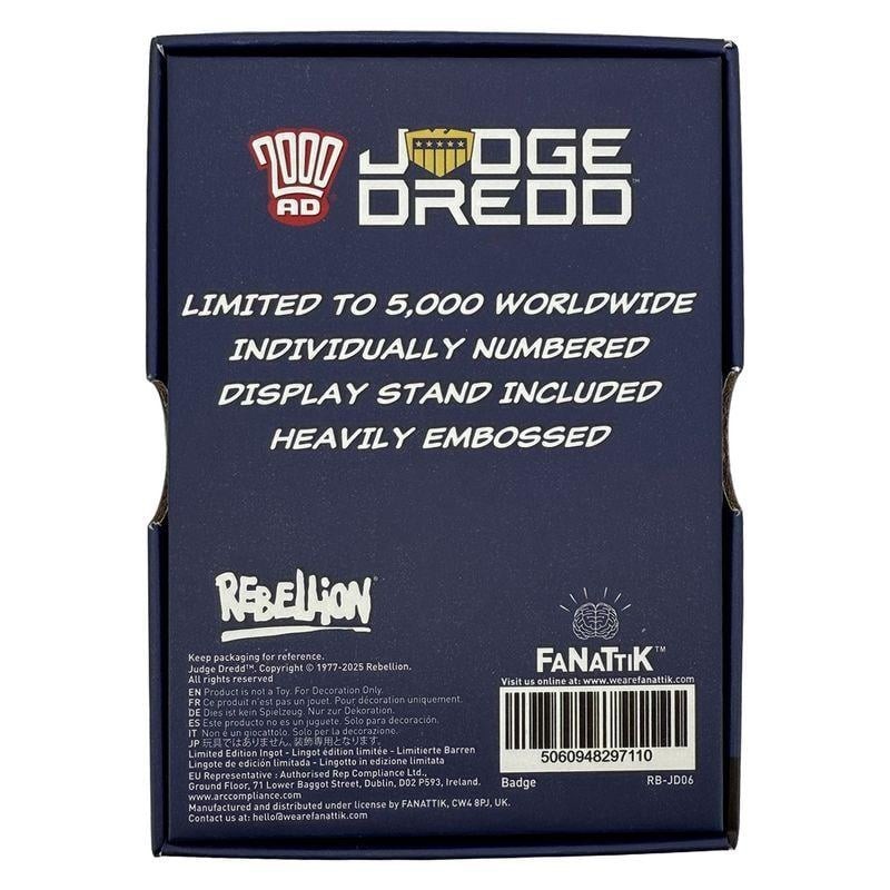 2000AD JUDGE DREDD - Badge - Replique Edition Limité 