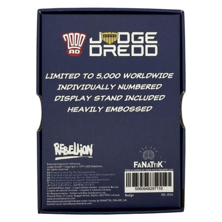2000AD JUDGE DREDD - Badge - Replica Limited Edition 