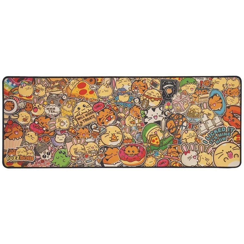 FUZZBALLS - Tapis de Bureau XL + 1 Sous-Verre 