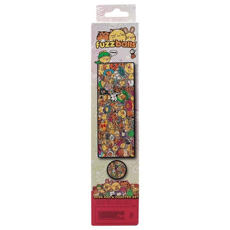 FUZZBALLS - Tapis de Bureau XL + 1 Sous-Verre 