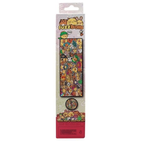 FUZZBALLS - Tapis de Bureau XL + 1 Sous-Verre 