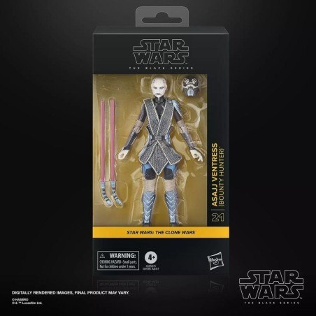 THE CLONE WARS - Asajj Ventress (Bounty Hunter) -Fig Black Series 15cm 