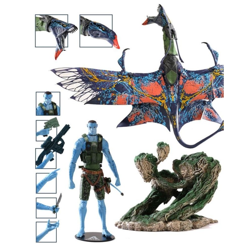 AVATAR LA VOIE DE L'EAU - Recom Quaritch & RDA Banshee - Figurine 18cm 
