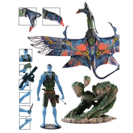 AVATAR LA VOIE DE L'EAU - Recom Quaritch & RDA Banshee - Figurine 18cm 