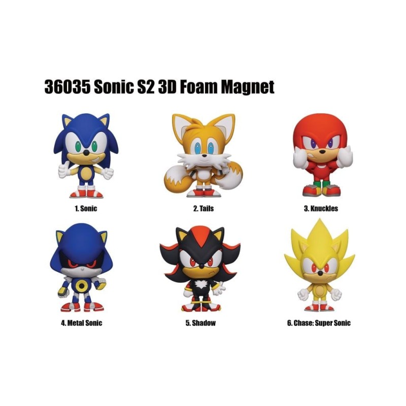 SONIC - Series 2 - 3D Foam Magnets in blind bags (Display 12 Pcs) 
