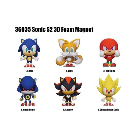 SONIC - Series 2 - 3D Foam Magnets in blind bags (Display 12 Pcs) 