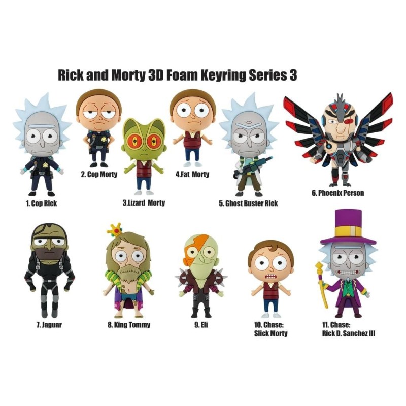 RICK & MORTY - Series 3 - 3D Foam Bag Clip (Display 24 Pcs) 
