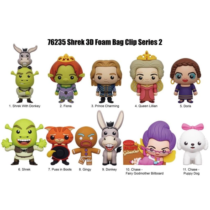 SHREK - Series 2 - 3D Foam Bag Clip (Display 24 Pcs) 