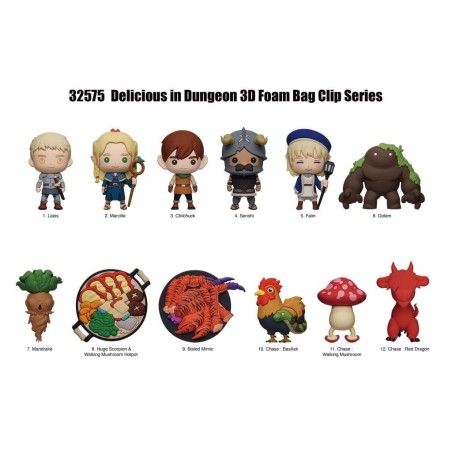 DELICIOUS IN DUNGEON - Series 1 - 3D Foam Bag Clip (Display 24 Pcs) 