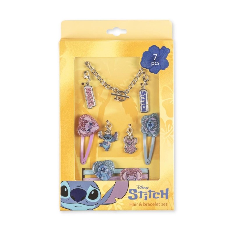 STITCH - Set Bracelet avec Charmes & Accessoires à Cheveux 