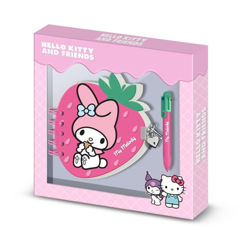 MY MELODY - Fraise - Gift Box - Journal Intime + Stylo 