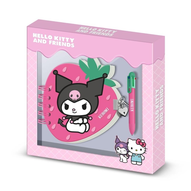 KUROMI - Fraise - Gift Box - Journal Intime + Stylo 
