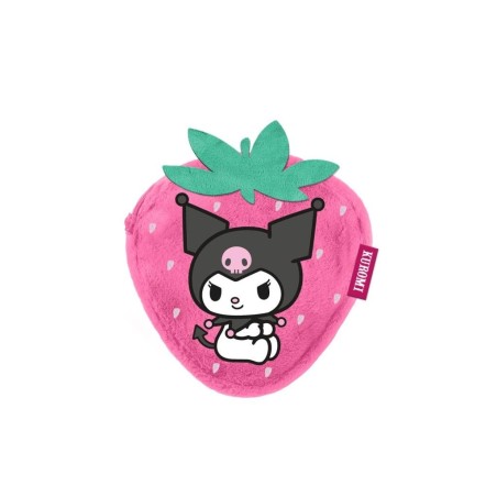 KUROMI - Fraise - Porte-Monnaie Fourrure '12x11x2cm' 