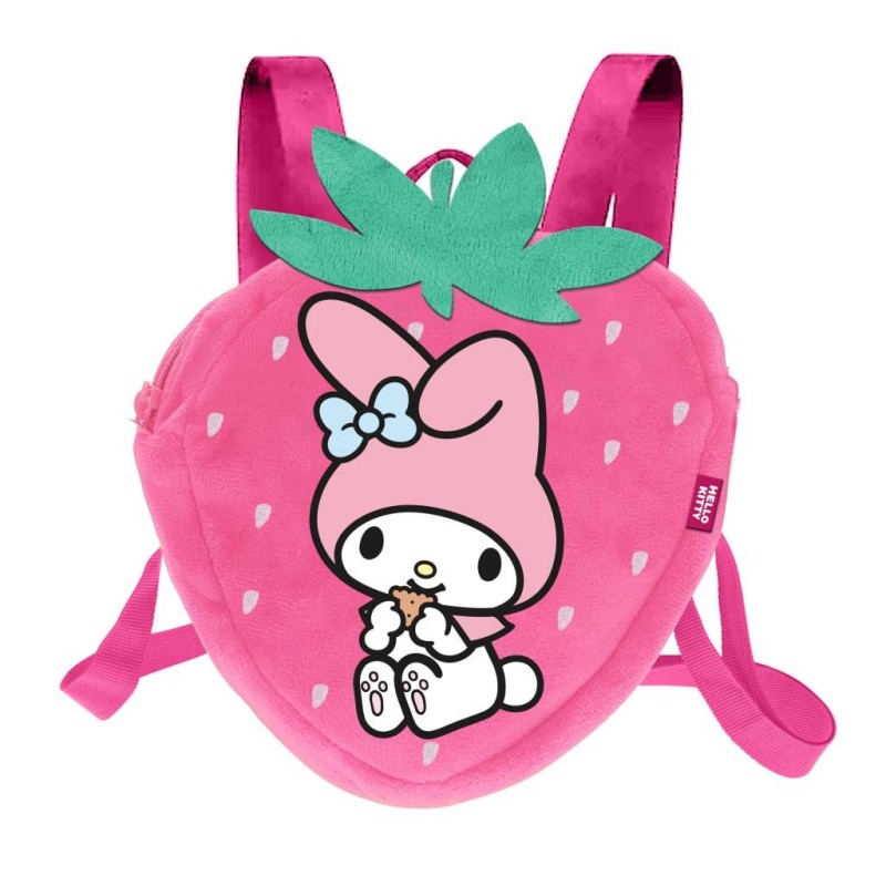 MY MELODY - Fraise - Mini Sac à Dos Fourrure '25x22x12cm' 