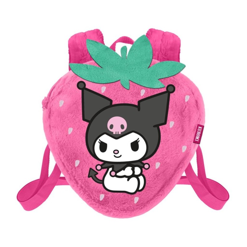 KUROMI - Fraise - Mini Sac à Dos Fourrure '25x22x12cm' 