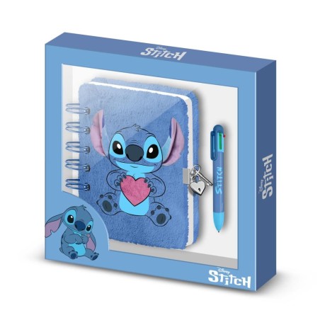 STITCH - Love - Gift Box - Journal Intime Fourrure + Stylo 