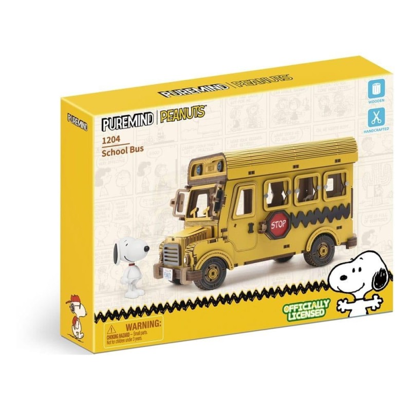 PEANUTS - School Bus - Wood Model Kit 