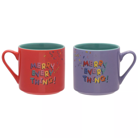 STITCH & ANGEL - Merry Everything - Set de 2 Mugs Colorés 