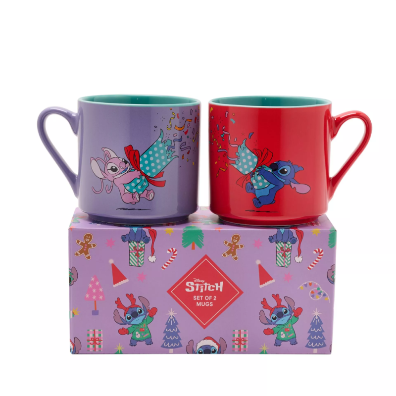 STITCH & ANGEL - Merry Everything - Set de 2 Mugs Colorés 