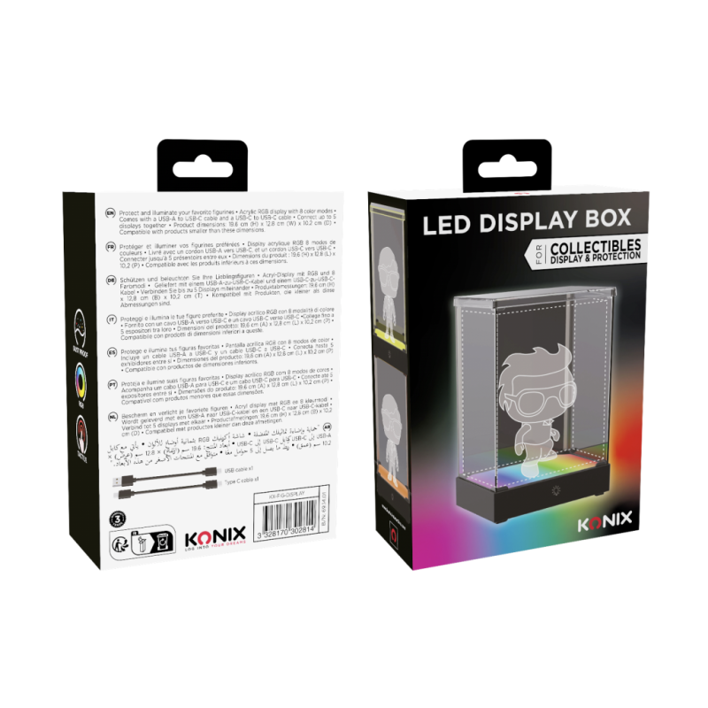 LED DISPLAY BOX - Vitrine en Acrilyc Lumineuse - 8 Modes d'éclairage 