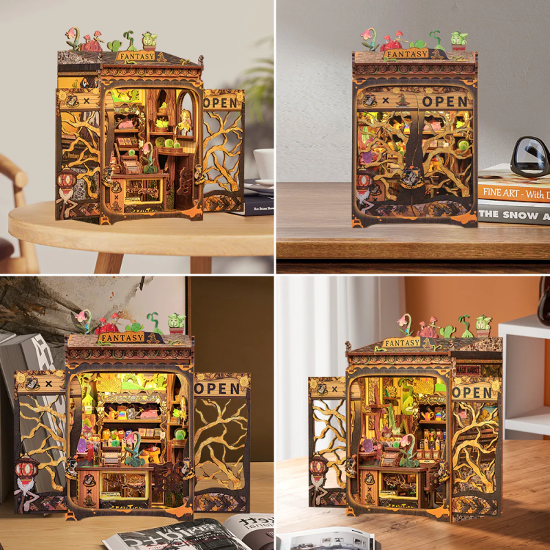 MINIATURE HOUSE -DIY-Magasin de Plantes Féériques -146pc+Eclairage LED 