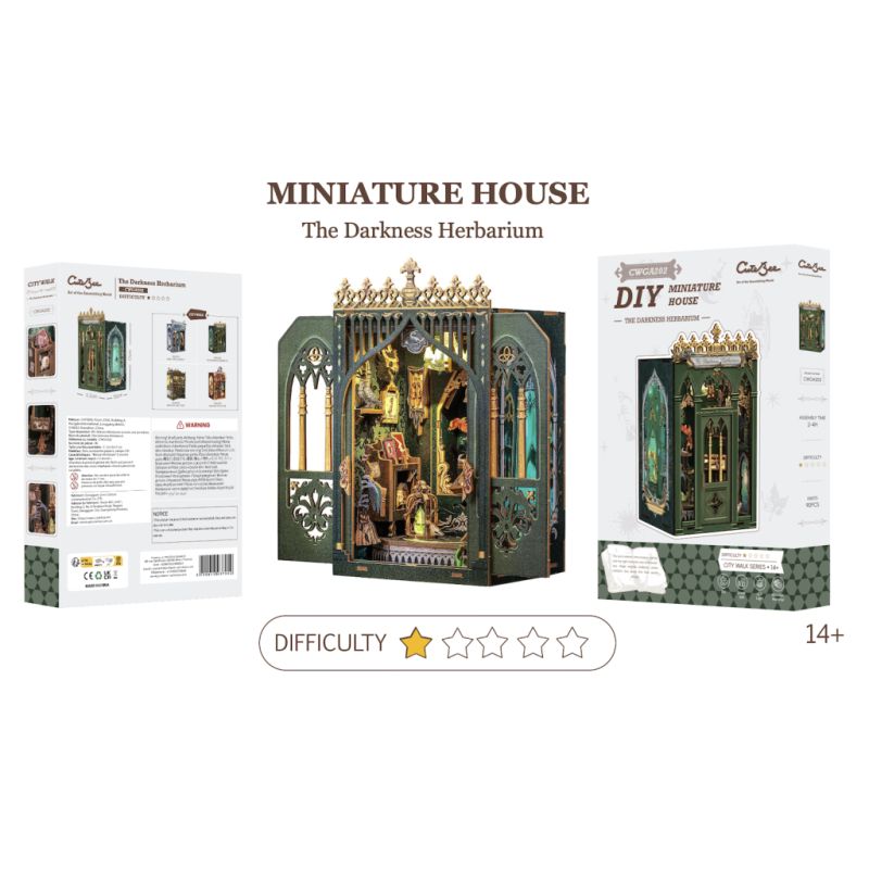 MINIATURE HOUSE - DIY - Herbier des Ténèbres - 90pc + Eclairage LED 