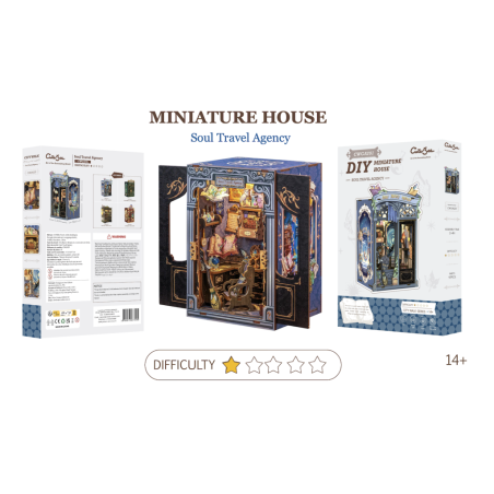 MINIATURE HOUSE - DIY -Agence de Voyages de l'Âme -97pc +Eclairage LED 