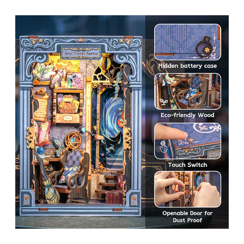 MINIATURE HOUSE - DIY -Agence de Voyages de l'Âme -97pc +Eclairage LED 