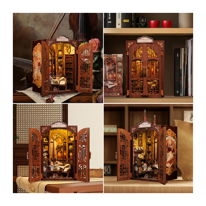 BOOK NOOK KIT - DIY - Librairie des Mémoires - 127pc + Eclairage LED 