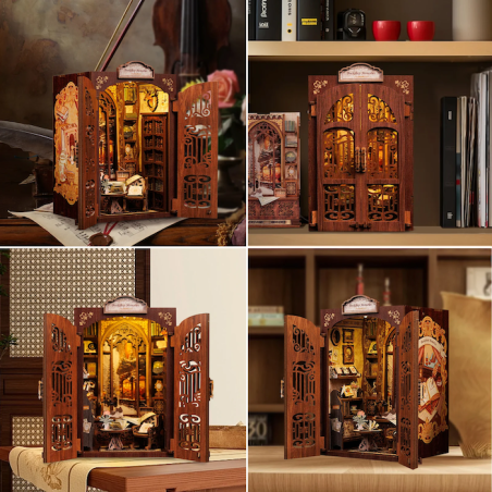 BOOK NOOK KIT - DIY - Librairie des Mémoires - 127pc + Eclairage LED 
