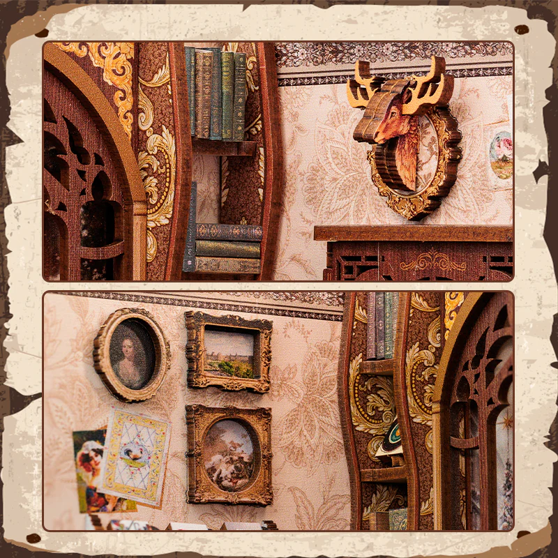 BOOK NOOK KIT - DIY - Librairie des Mémoires - 127pc + Eclairage LED 