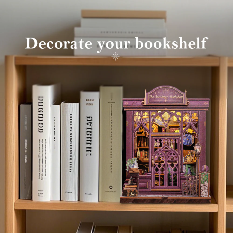 MINIATURE HOUSE - DIY - Librairie Astrologie - 155pc + Eclairage LED 