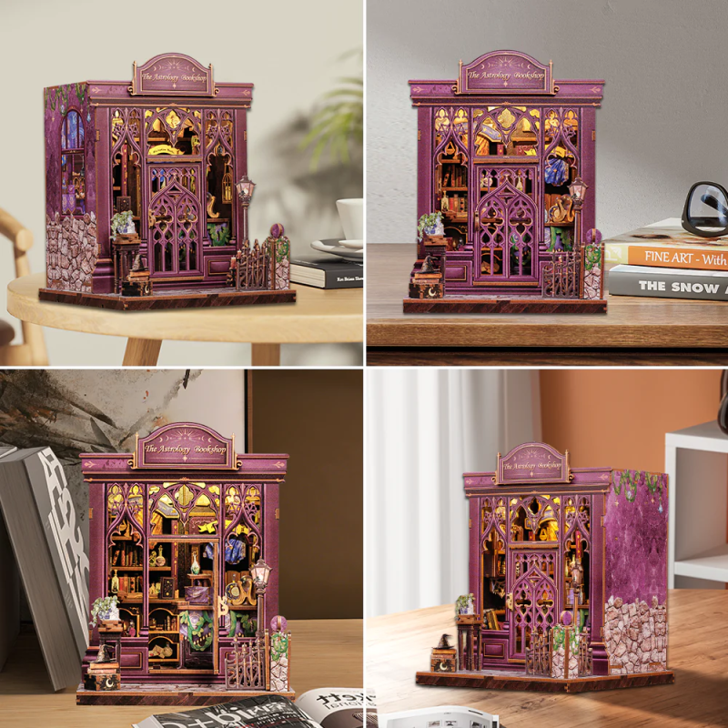 MINIATURE HOUSE - DIY - Librairie Astrologie - 155pc + Eclairage LED 