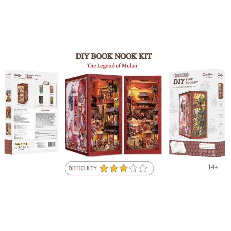 BOOK NOOK KIT - DIY - The Legend of Mulan - 298pc + LED Light 