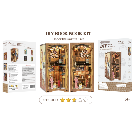 BOOK NOOK KIT - DIY - Under The Sakura Tree - 214pc + LED Light 