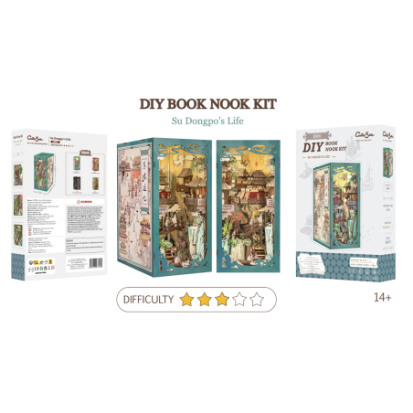 BOOK NOOK KIT - DIY - Su Dongpo's Life - 280pc + LED Light 