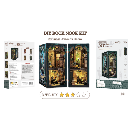 BOOK NOOK KIT - DIY - Darkness Common Room - 150pc + LED Light 