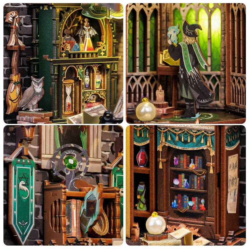 BOOK NOOK KIT - DIY - Darkness Common Room - 150pc + LED Light 