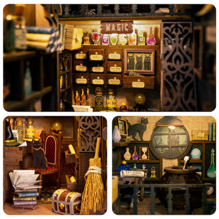 BOOK NOOK KIT - DIY - Pharmacien Magique - 282pc + Eclairage LED 